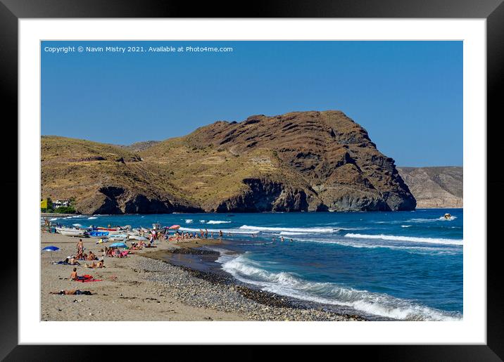 Playa de los Muertos Cabo de Gata Framed Mounted Print by Navin Mistry