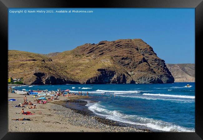 Playa de los Muertos Cabo de Gata Framed Print by Navin Mistry