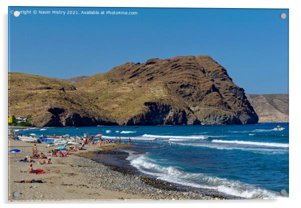 Playa de los Muertos Cabo de Gata Acrylic by Navin Mistry