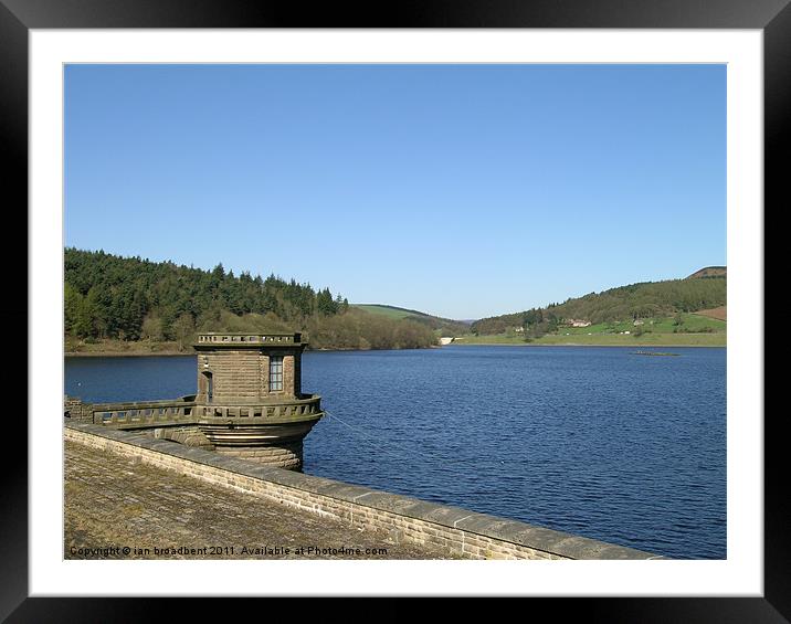 Ladybower dam in Early april Framed Mounted Print by ian broadbent