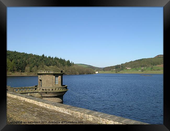 Ladybower dam in Early april Framed Print by ian broadbent