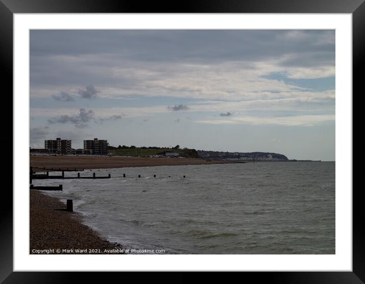 Bexhill looking toward Galley Hill and Hastings. Framed Mounted Print by Mark Ward
