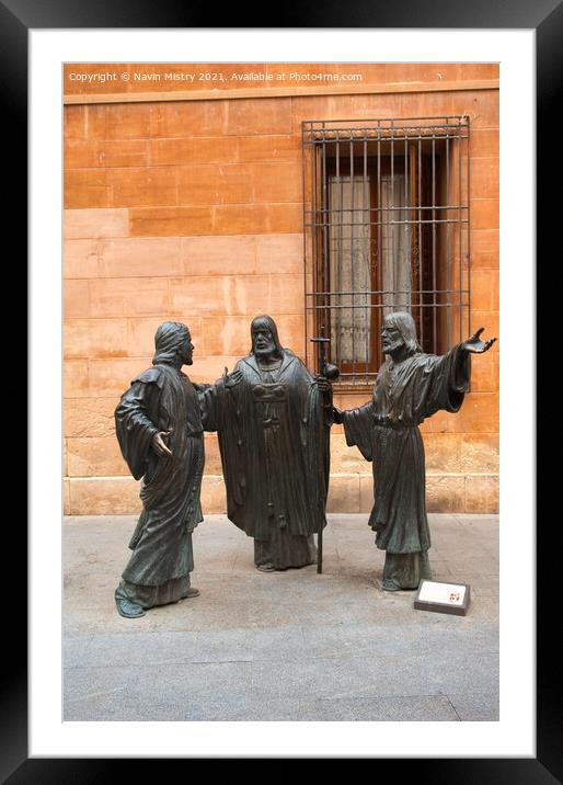 Sculpture of the Three Apostles  Framed Mounted Print by Navin Mistry
