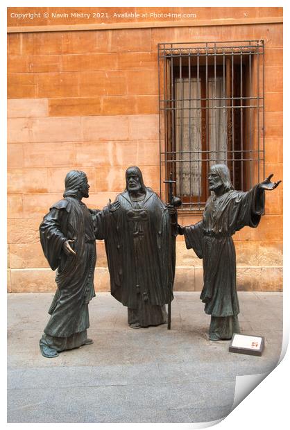 Sculpture of the Three Apostles  Print by Navin Mistry
