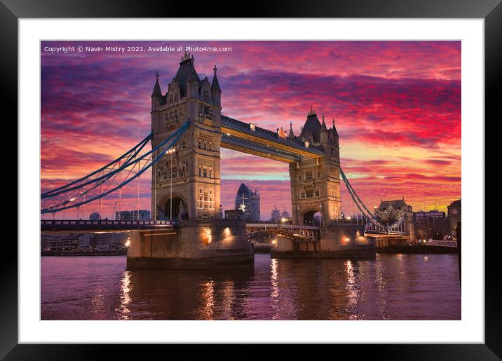 Tower Bridge, London  Framed Mounted Print by Navin Mistry