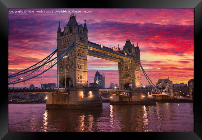Tower Bridge, London  Framed Print by Navin Mistry