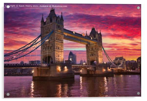 Tower Bridge, London  Acrylic by Navin Mistry
