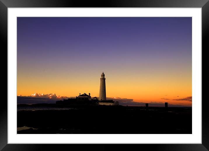 st. mary`s lighthouse. Framed Mounted Print by Northeast Images