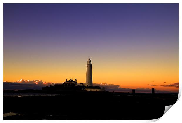 st. mary`s lighthouse. Print by Northeast Images