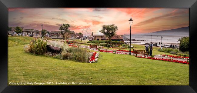 Spectacular Sunset Over Hunstanton Park Framed Print by Holly Burgess