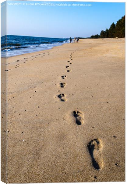 Footprints on the sand Canvas Print by Lucas D'Souza