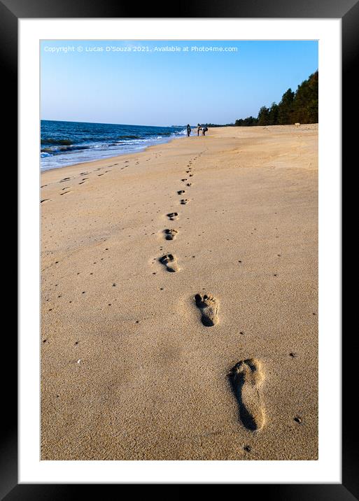Footprints on the sand Framed Mounted Print by Lucas D'Souza