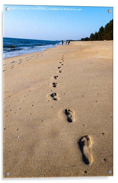 Footprints on the sand Acrylic by Lucas D'Souza