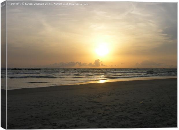 Sunset on the beach Canvas Print by Lucas D'Souza