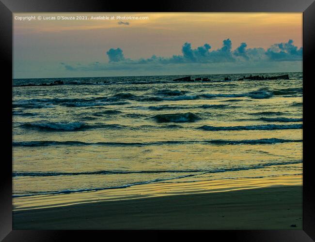 Sunset on the beach Framed Print by Lucas D'Souza