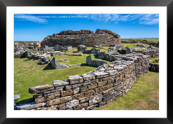 Broch of Gurness, Mainland Orkney Framed Mounted Print by Angus McComiskey