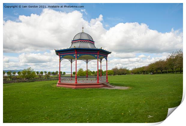 Magdalen Green Bandstand Summertime Dundee Scotland Print by Iain Gordon