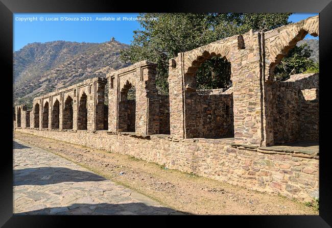 Stone wall with arches  Framed Print by Lucas D'Souza