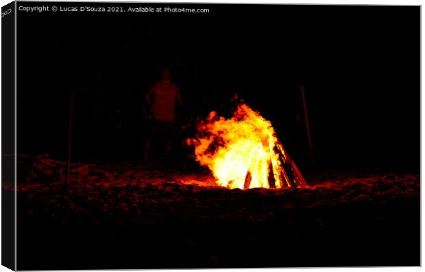 Campfire in the desert Canvas Print by Lucas D'Souza