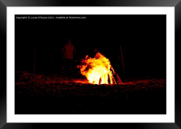 Campfire in the desert Framed Mounted Print by Lucas D'Souza
