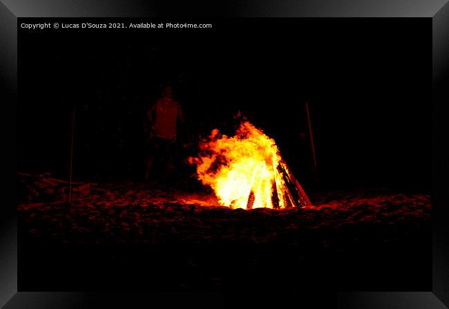 Campfire in the desert Framed Print by Lucas D'Souza