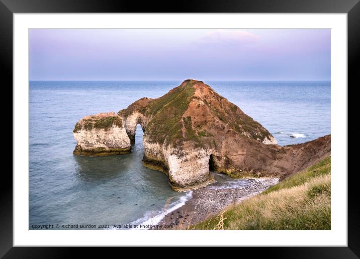 Sunset at High Stacks Arch, Flamborough Framed Mounted Print by Richard Burdon