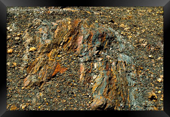 Layers of iron ore deposits  Framed Print by Lucas D'Souza