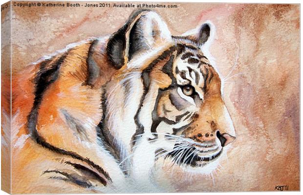 Watercolour Tiger Canvas Print by Katherine Booth - Jones
