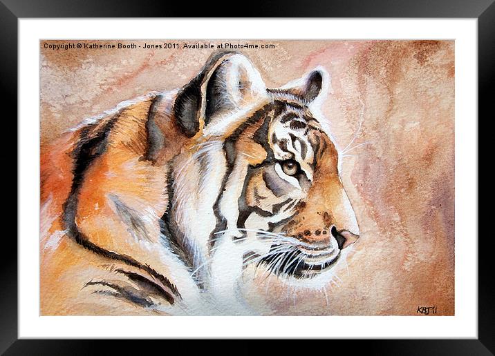 Watercolour Tiger Framed Mounted Print by Katherine Booth - Jones