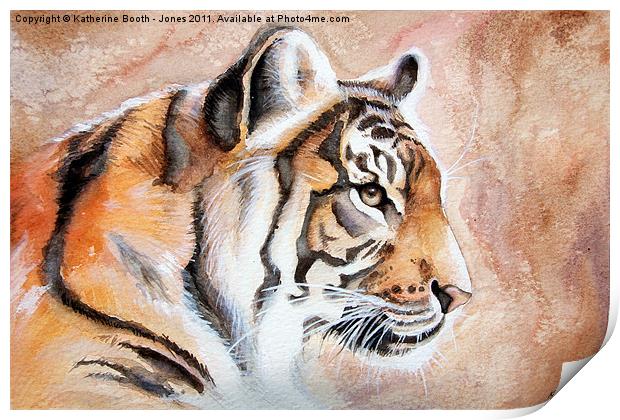 Watercolour Tiger Print by Katherine Booth - Jones