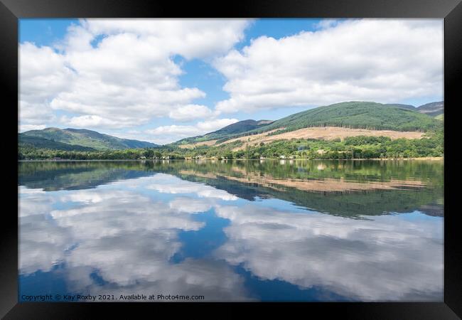 Loch Ard reflections Framed Print by Kay Roxby