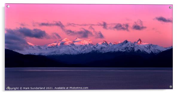 San Valentin and Lago General Carrera at Sunrise Acrylic by Mark Sunderland