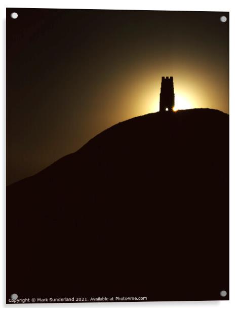 Glastonbury Tor at Sunrise Acrylic by Mark Sunderland