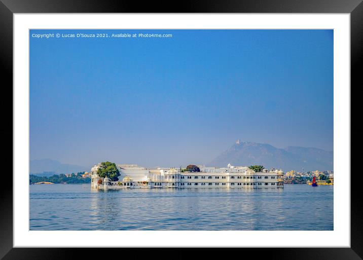 Pichola lake at Udaipur Framed Mounted Print by Lucas D'Souza