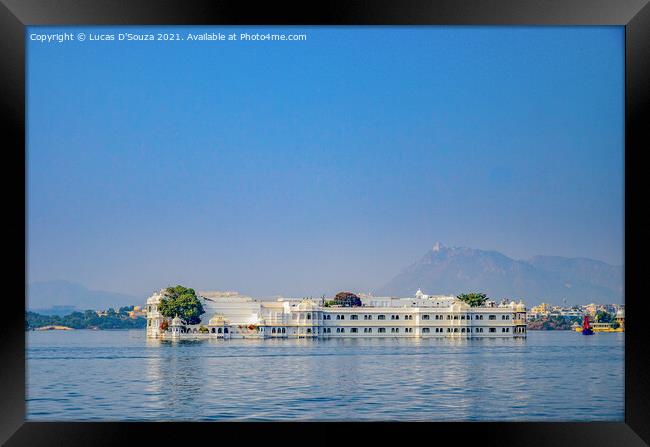 Pichola lake at Udaipur Framed Print by Lucas D'Souza