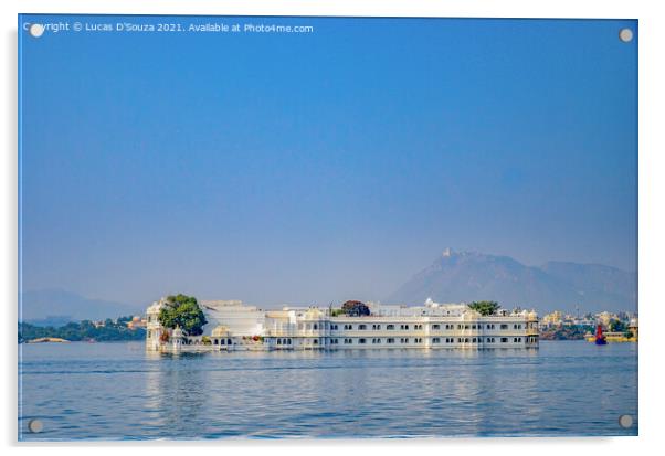 Pichola lake at Udaipur Acrylic by Lucas D'Souza