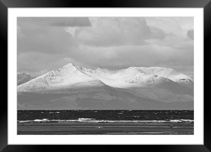 Isle of Arran mountains mono Framed Mounted Print by Allan Durward Photography