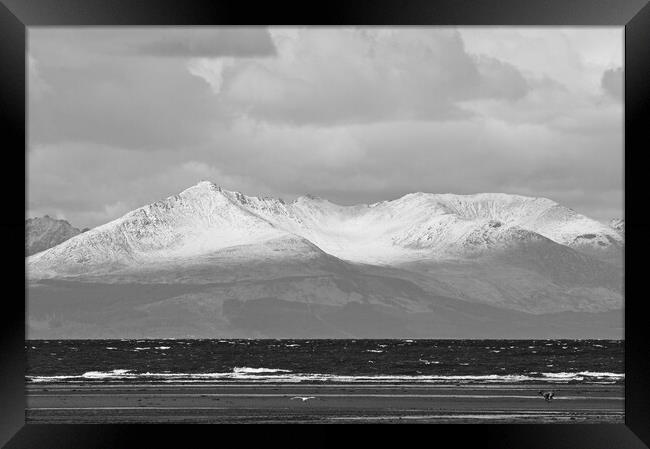 Isle of Arran mountains mono Framed Print by Allan Durward Photography