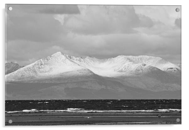 Isle of Arran mountains mono Acrylic by Allan Durward Photography