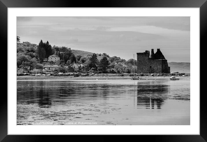 Loch Ranza Isle of Arran Scotland Black and White Framed Mounted Print by Pearl Bucknall