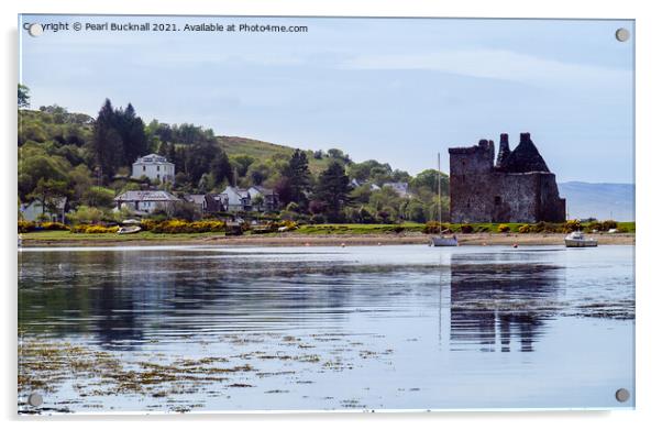 Loch Ranza and Castle Isle of Arran Scotland Acrylic by Pearl Bucknall