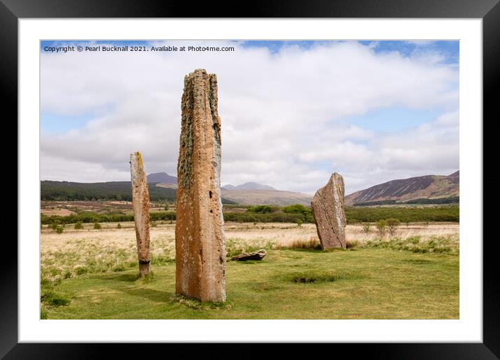 Machrie Moor Standing Stones Arran Scotland Framed Mounted Print by Pearl Bucknall