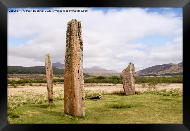 Machrie Moor Standing Stones Arran Scotland Framed Print by Pearl Bucknall