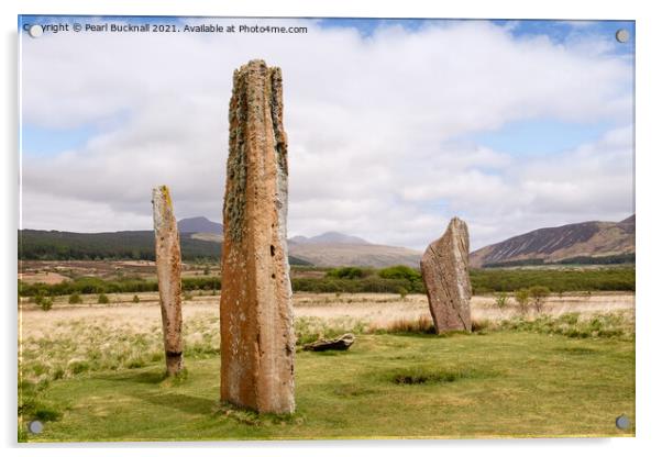 Machrie Moor Standing Stones Arran Scotland Acrylic by Pearl Bucknall