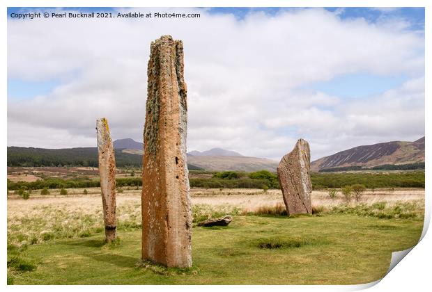 Machrie Moor Standing Stones Arran Scotland Print by Pearl Bucknall