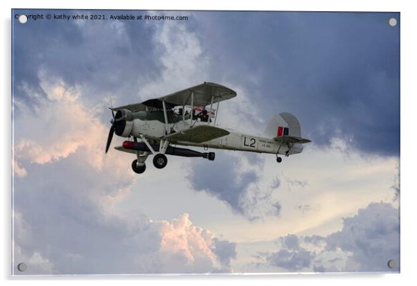 Royal Navy Fairey Swordfish airplane Acrylic by kathy white