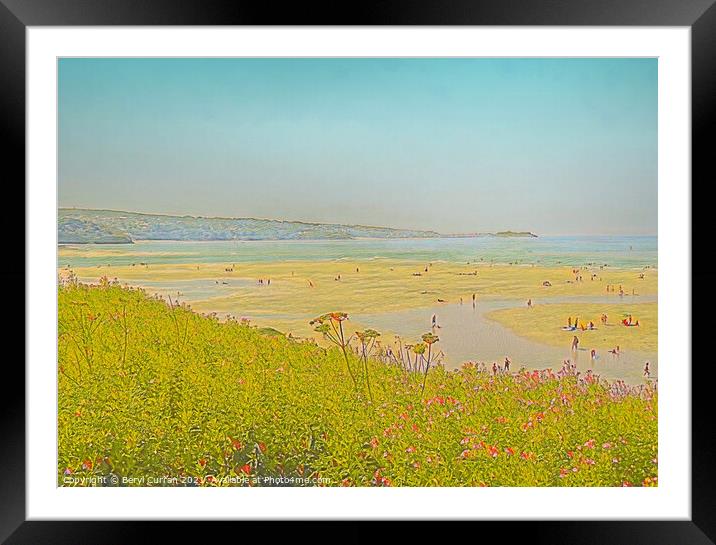 Wild Flowers Blanket Hayle Beach Framed Mounted Print by Beryl Curran