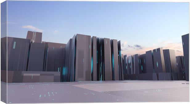 Abstract futuristic city concept Canvas Print by Svetlana Radayeva