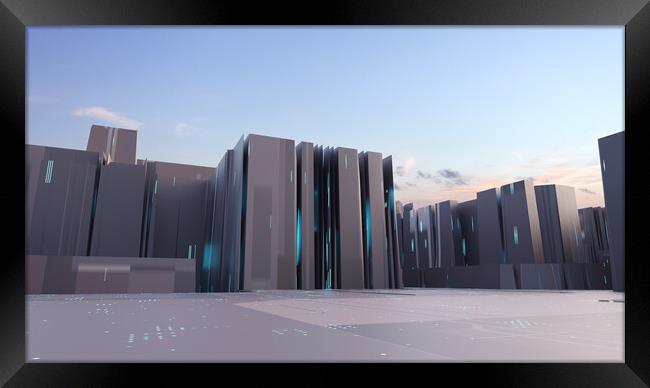 Abstract futuristic city concept Framed Print by Svetlana Radayeva