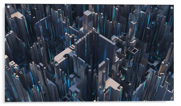 Abstract futuristic city concept Acrylic by Svetlana Radayeva